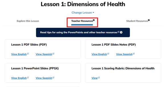 Teacher Resources