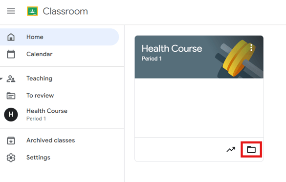 Folder Icon in Google Classroom