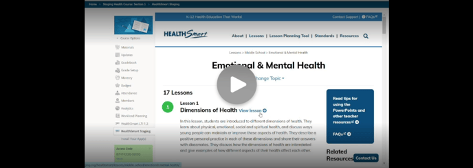 HealthSmart with Schoology video