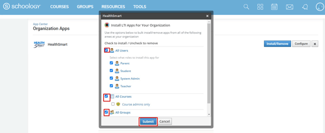 Install App to Organization
