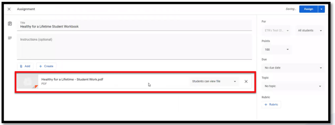 Added assignment